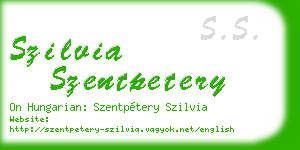 szilvia szentpetery business card