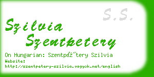 szilvia szentpetery business card